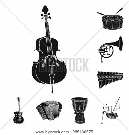 Vector Illustration Of Music And Tune Sign. Set Of Music And Tool Stock Vector Illustration.