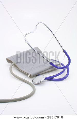 วาง stethoscope และความดันโลหิต