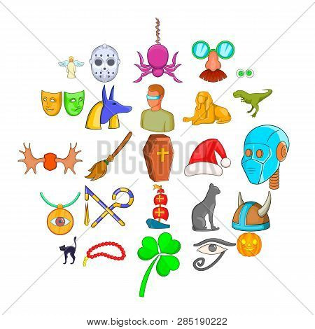 Phantasy Icons Set. Cartoon Set Of 25 Phantasy Vector Icons For Web Isolated On White Background