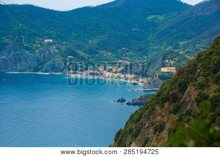 Beautiful Small Town Of Monterosso In The Cinque Terre National Park. Italian Colorful Landscapes. V