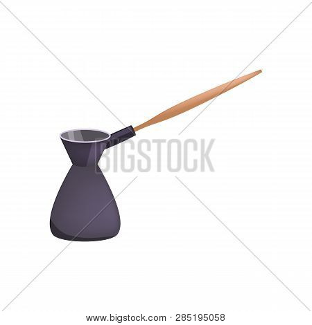 Turkish Brewing Pot Isolated Vector. Coffee Maker, Jezve, Cafeteria. Kitchenware Concept. Vector Can