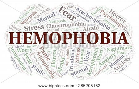 Hemophobia Word Cloud. Wordcloud Made With Text Only.