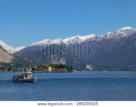 Famous Italian Travel Destination, Big Lake Lago Maggiore Near Stresa