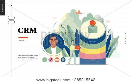 Technology 1 - Crm Customer Relationship Management - Modern Flat Vector Concept Digital Illustratio