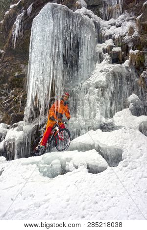 Mountain Bike In The Winter In The Mountains