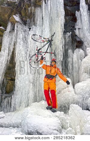 Mountain Bike In The Winter In The Mountains