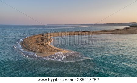 Beach At Possidi Cape On The Kasandra Peninsula. Greece. Aerial View