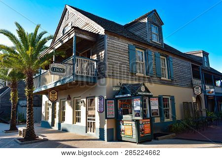 St. Augustine, Florida. January 26 , 2019. Colorful St. George Street At Old Town(7)