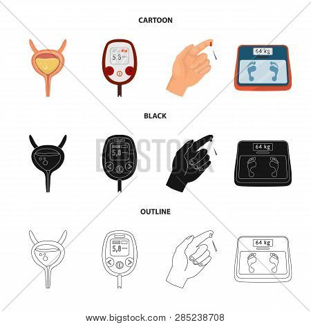 Vector Illustration Of Diet And Treatment  Logo. Set Of Diet And Medicine Stock Symbol For Web.