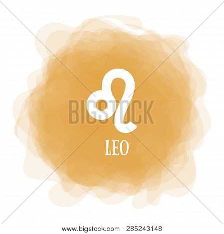 Leo. Zodiac Sign. Astrological Calendar. Zodiacal Color Vector Horoscope. Smoky Circle. Line Symbol