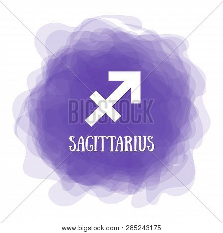 Sagittarius. Zodiac Sign. Astrological Calendar. Zodiacal Color Vector Horoscope. Smoky Circle. Line