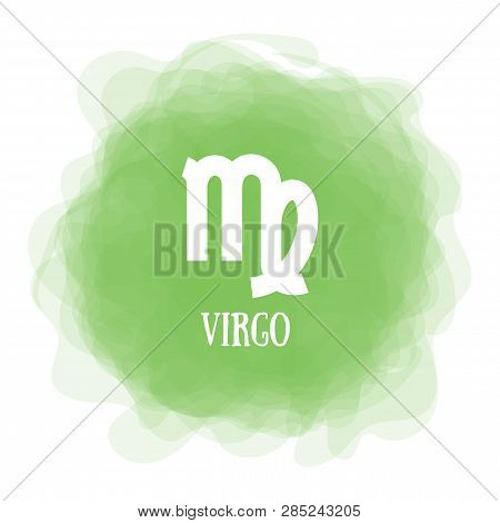 Virgo. Zodiac Sign. Astrological Calendar. Zodiacal Color Vector Horoscope. Smoky Circle. Line Symbo