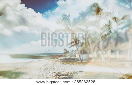 Retro Style Background On Which There Is The Beac
