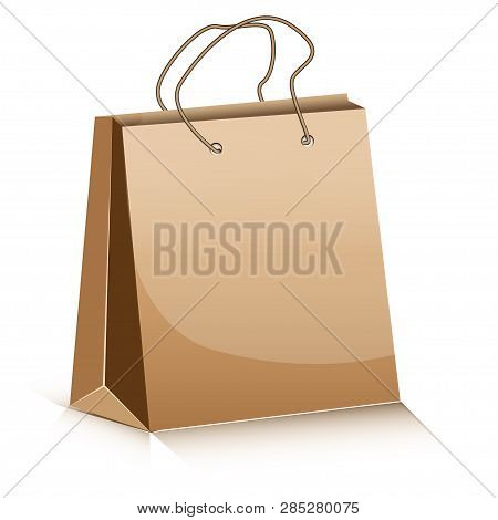 Paper Package With Shadow On White Background