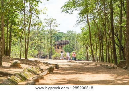 Phu Phra Bat Historical Park.. The Ancient Rock Building From Prehistoric Period At Phu Phra Bat His