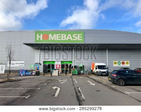 WEST HAMPSTEAD, LONDON - FEBRUARY 20, 2019: Homebase home improvement and garden centre retailer in West Hampstead, North London, UK.