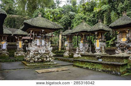Gunung Kawi Sebatu Temple, Ubud, Bali, Indonesia. The Temple Complex Is Located Within The Highland 
