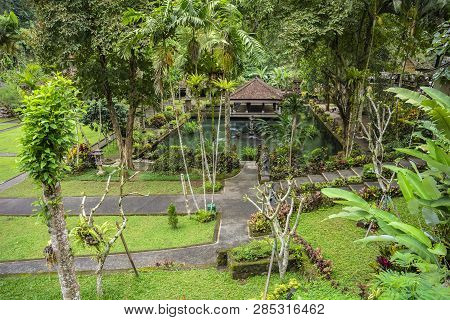 Gunung Kawi Sebatu Temple, Ubud, Bali, Indonesia. The Temple Complex Is Located Within The Highland 