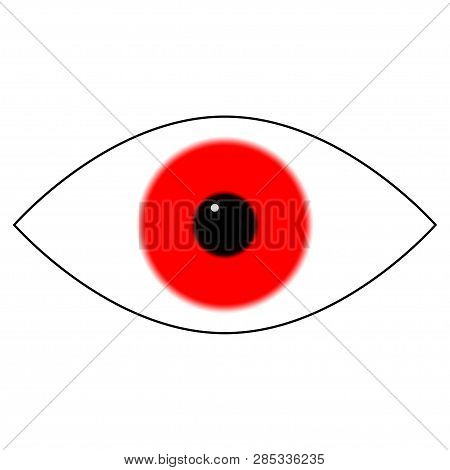 Fun Red Eye Icon On White Background