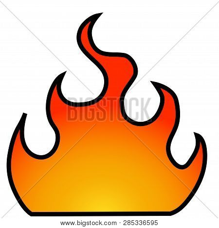 Fire Icon With A Frame On White Background