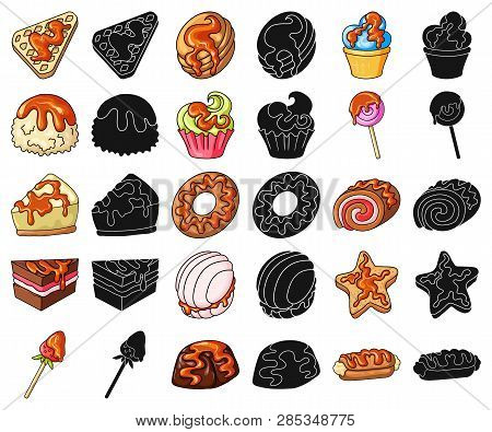 Vector Design Of Dessert And Sweet Logo. Set Of Dessert And Food Vector Icon For Stock.