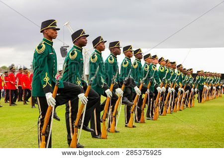 South African Defence Force Soldiers On Parade