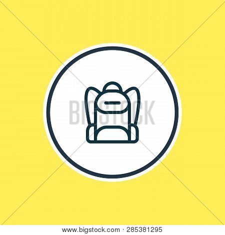 Illustration Of Backpack Icon Line. Beautiful Hobby Element Also Can Be Used As Rucksack Icon Elemen