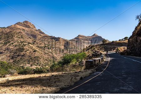 Landscape View Of The Simien Mountains National Park In Northern Ethiopia On The Way To Axum, Africa