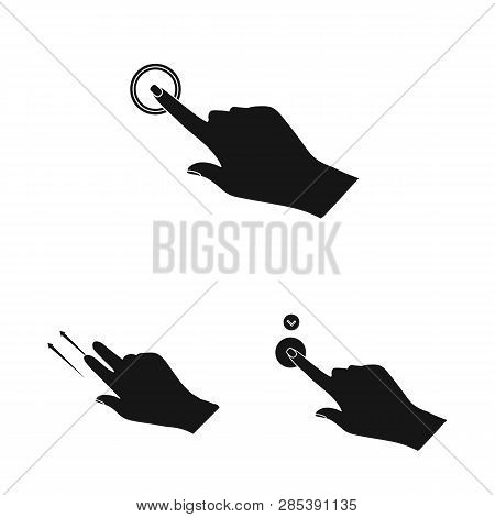 Vector Design Of Touchscreen And Hand Sign. Set Of Touchscreen And Touch Stock Vector Illustration.