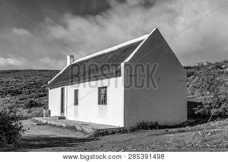 Matjiesrivier, South Africa, August 27, 2018: An Historic House With Reed Roof At Matjiesrivier In T