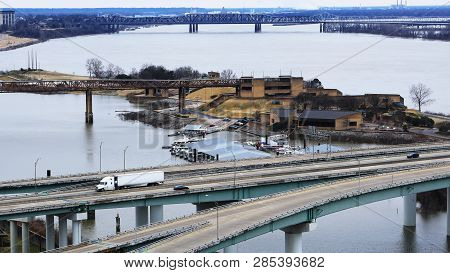 A Bridge Over Mississippi River At Memphis