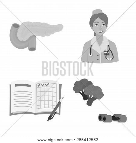 Vector Illustration Of Health And Diet Sign. Set Of Health And Disease Stock Vector Illustration.