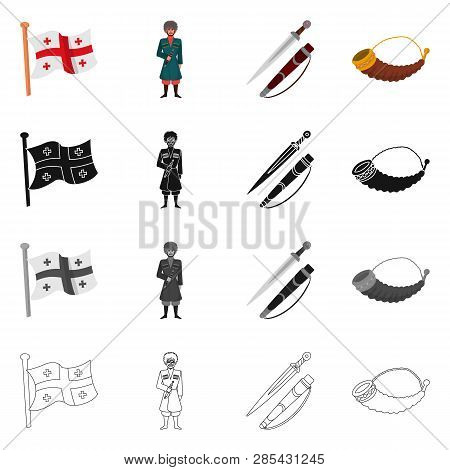 Isolated Object Of Culture And Sightseeing Sign. Set Of Culture And Originality Stock Symbol For Web