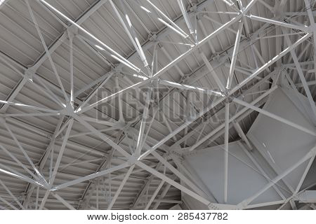 Very Large Array Very Close View Of Understructure Of Huge Radio Telescope Antenna, Technology Engin