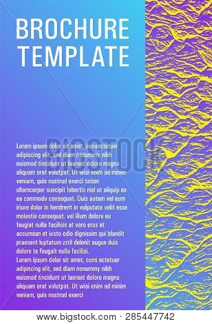 Booklet Design Vector Layout. Violet Blue Yellow Arthouse Effect Texture. Research Development Plan 