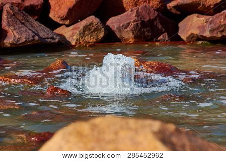 A Cold Water Geyser In The Starting Phase Near Andernach, Germany