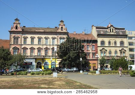 Arad, Romania - 11 July 2017 : Residental Buildings On Avram Lancu Square
