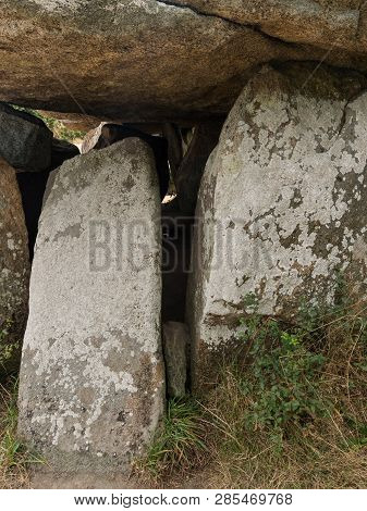 The Dolmen De Kerbourg (saint-lyphard, France) On A Sunny Day In Summer. These Megaliths Are About 6