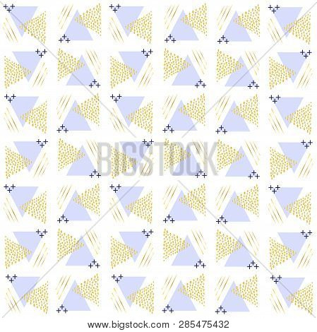 Pattern Triangles From Points Of Gold And Triangles Violet Both Strips And Pluses A Scribble