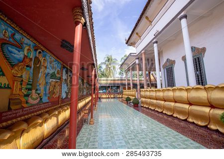 Wat Preah Prom Rath, Siem Reap, Cambodia - October 2018 : Religious Place Name Preah Prom Rath Templ