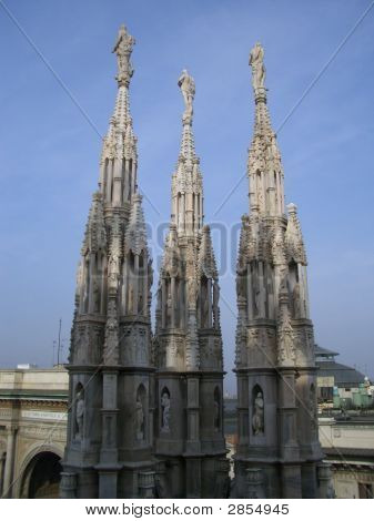 Detail van de kathedraal Duomo, Milan, Italië