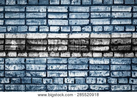 National Flag Of Botswana On A Brick Background. Concept Image For Botswana: Language , People And C