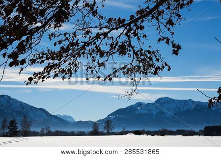 Snowscape In Benediktbeuren, Bavaria, Kochel Am See