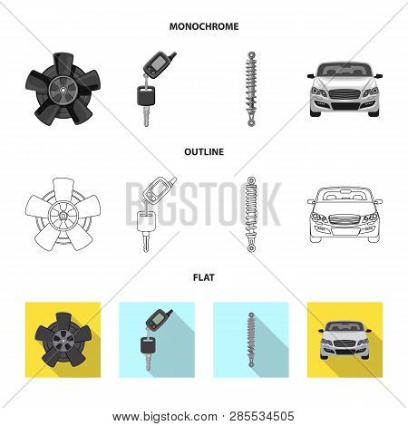 Vector Design Of Auto And Part Sign. Collection Of Auto And Car Stock Vector Illustration.