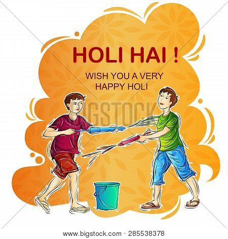 Indian People Playing India Festival Of Color Happy Holi Background