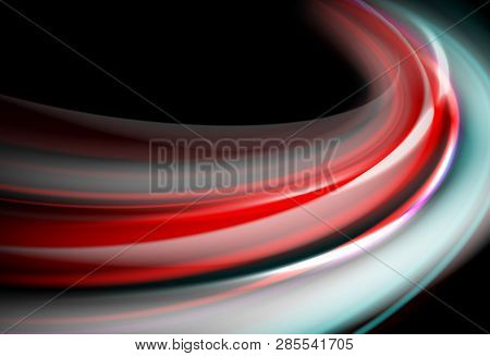 Speed Light Trails On City Streets Or Street Night Lights
