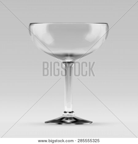Empty Transparent Cocktail Sauser Glass For Margarita