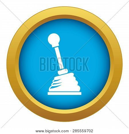Gear Stick Icon Blue Vector Isolated On White Background For Any Design
