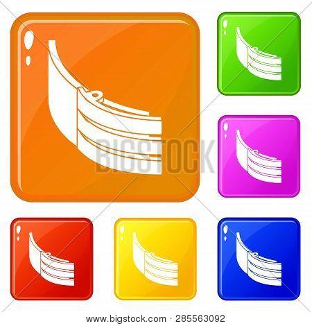 Strap Belt Icons Set Collection Vector 6 Color Isolated On White Background