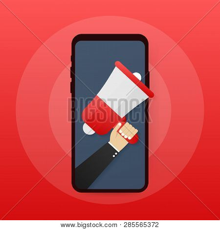 Digital Advertising, Email Message Marketing, Online Conference, Media Promotion. Vector Stock Illus